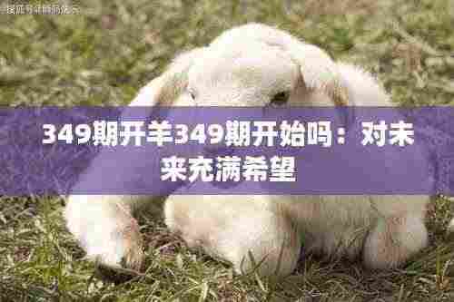 349期开羊349期开始吗:对未来充满希望