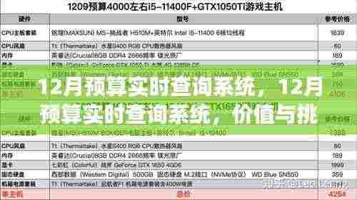 全方位解读,12月预算实时查询系统的价值与面临的挑战