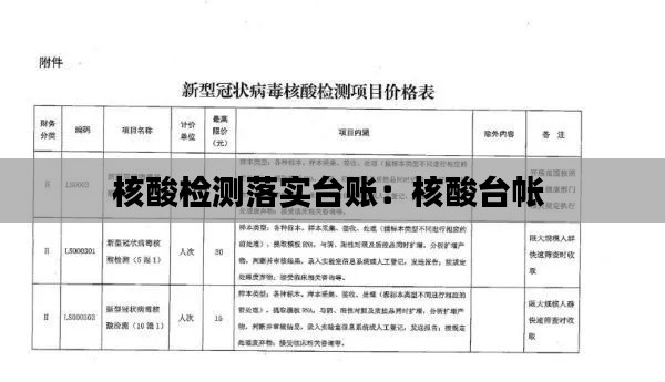 核酸检测落实台账:核酸台帐