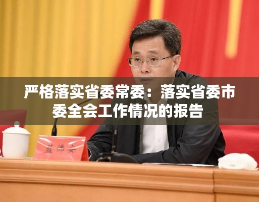 严格落实省委常委:落实省委市委全会工作情况的报告