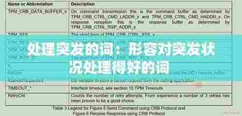 处理突发的词:形容对突发状况处理得好的词