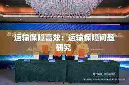 运输保障高效:运输保障问题研究