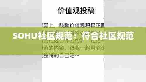 SOHU社区规范：符合社区规范 