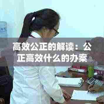 高效公正的解读：公正高效什么的办案机制 