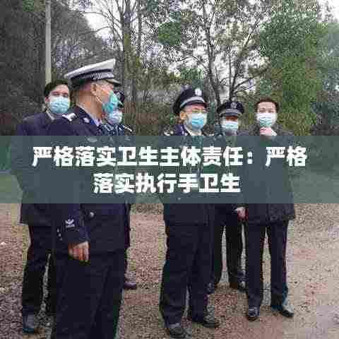 严格落实卫生主体责任：严格落实执行手卫生 