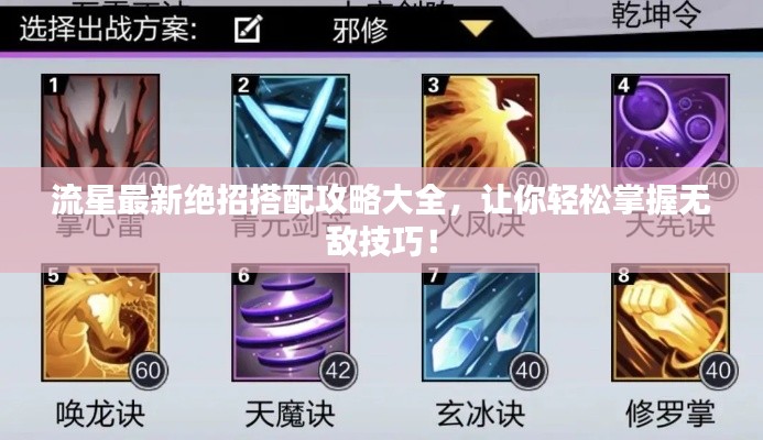 流星最新绝招搭配攻略大全,让你轻松掌握无敌技巧!