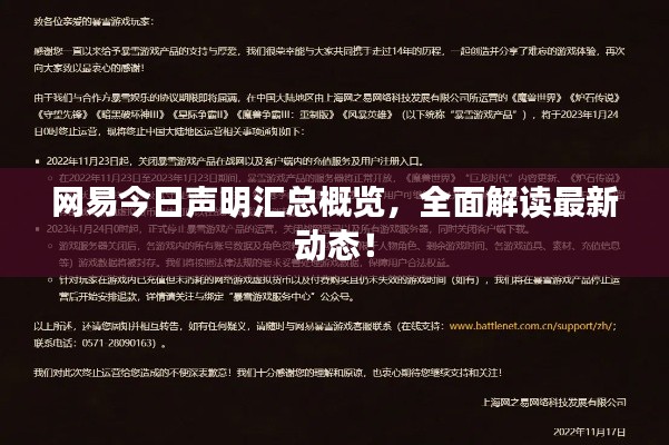 网易今日声明汇总概览,全面解读最新动态!